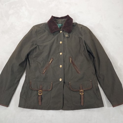 Lauren Ralph Lauren Damen Jacke Medium Cordkragen Wildlederbesatz Kinnriemen