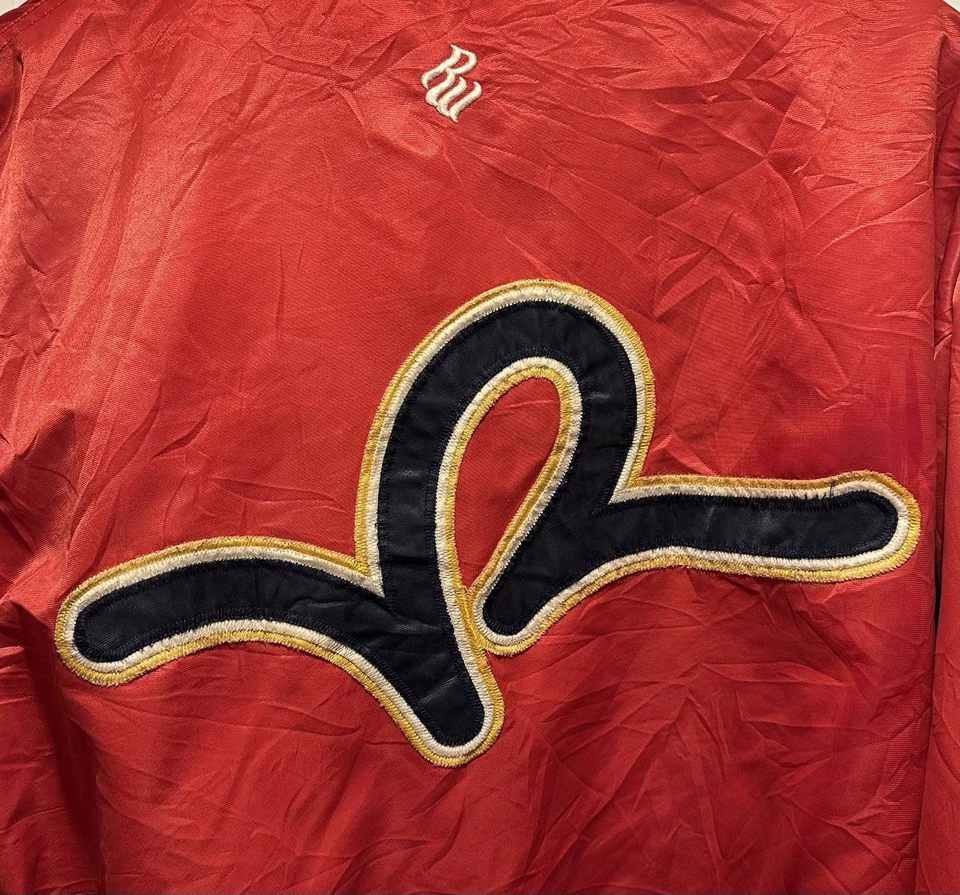 Vintage Y2K Rocawear Full Zip Button Varsity Bomber Jacket Men's 2XL Red Rare - Image 4 of 4