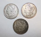 3 Morgan Silver Dollar Lot - 1879, 1900 O. and 1921 D. Circulated, but nice.