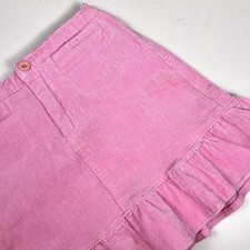 Vintage Pink Corduroy Ruffle Girls Skirt Size 6 Warm Cottagecore Preppy Girly