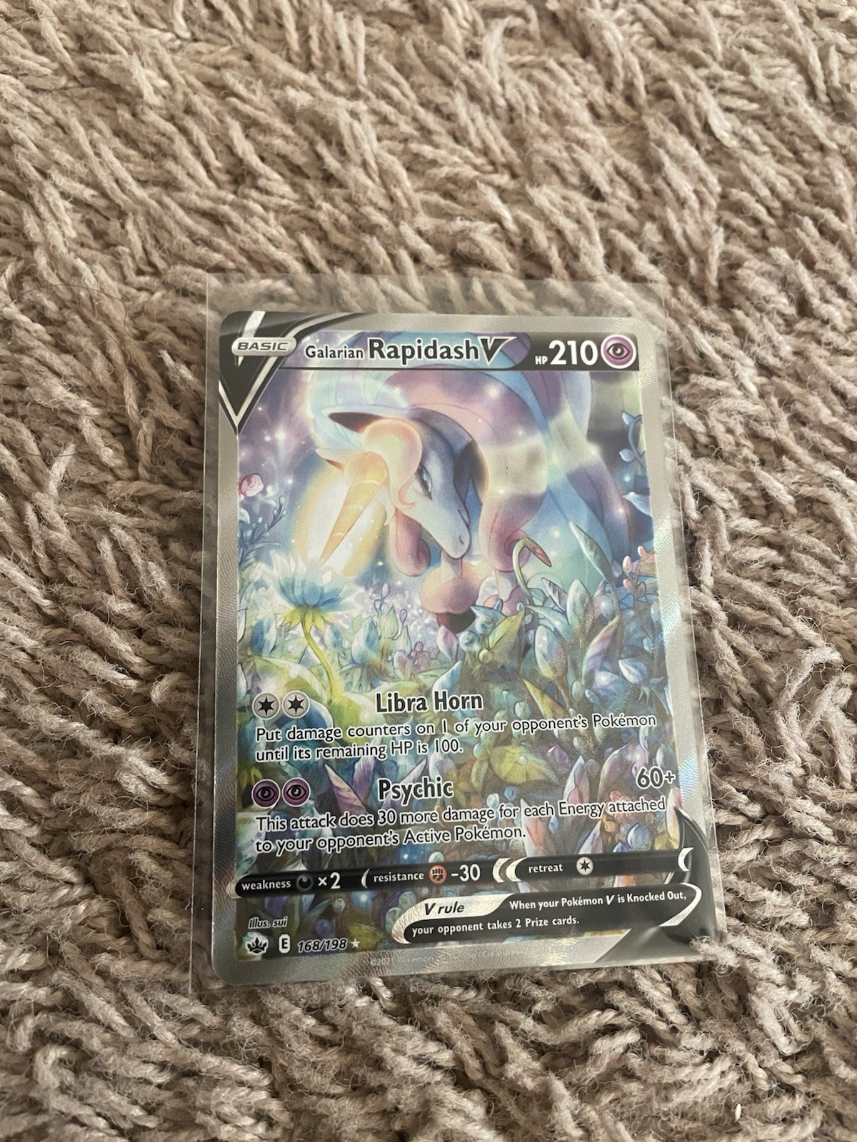 Galarian Rapidash V (Alternate Full Art) 168/198 Swsh06: Sword & Shield -...