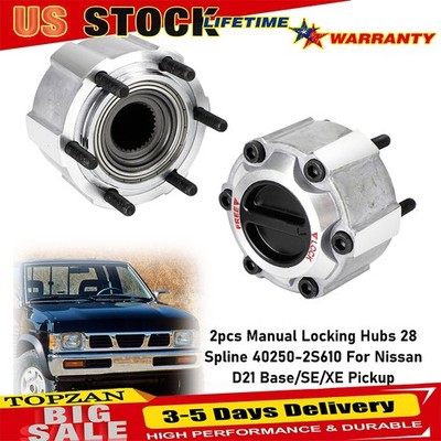 2pcs Manual Locking Hubs 28 Spline 40250-2S610 For Nissan D21 Base/SE Pickup
