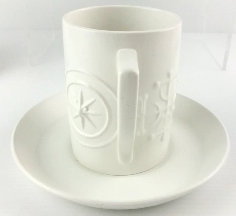 6 x Sets Portmeirion Totem White Cups & Saucers Susan Williams-Ellis 175ml - image 4 of 4