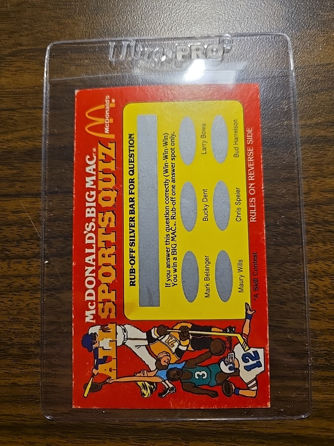 1979 McDonald's Big Mac Sports Quiz Unscratched Ticket Rare