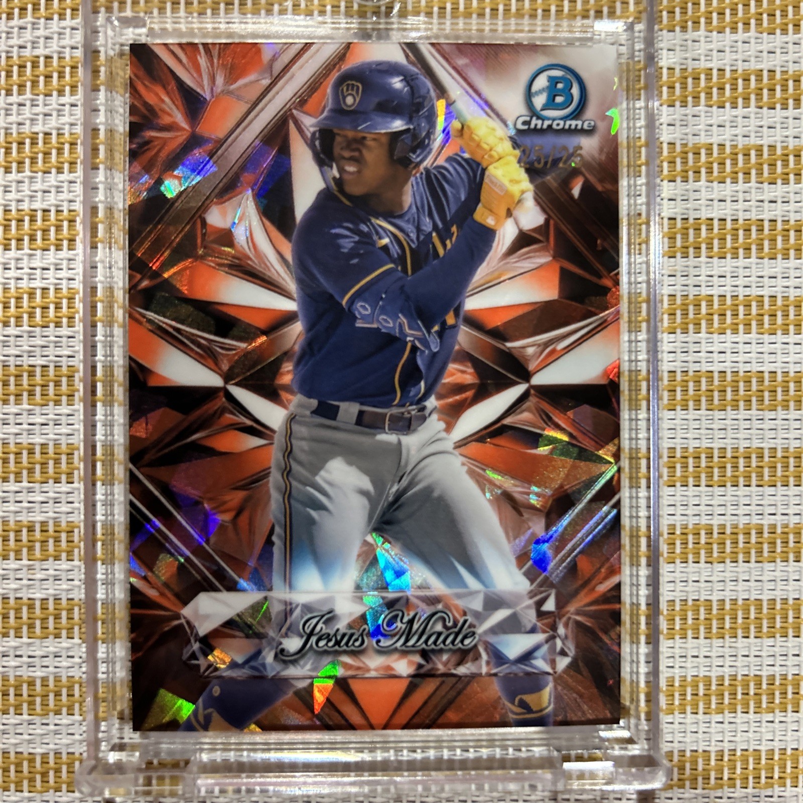 JESUS MADE 25/25 SSP 2025 Bowman Chrome ORANGE SAPPHIRE SELECTIONS CASE HIT!