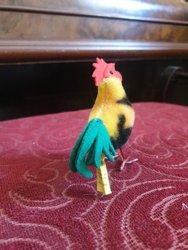 Vintage Steiff Bird Rooster miniature. Metal Legs Button Yellow Tag 10cm 1959 - Picture 3 of 6