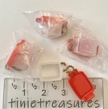 Rubbermaid keychain mini container Rare Red lid Set Of 4 tinietreasures