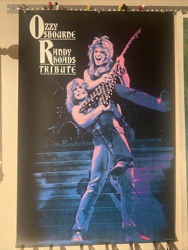Ozzy Osbourne Original Randy Rhoads Tribute Promo Poster 24x36 CBS 1987 RARE!!