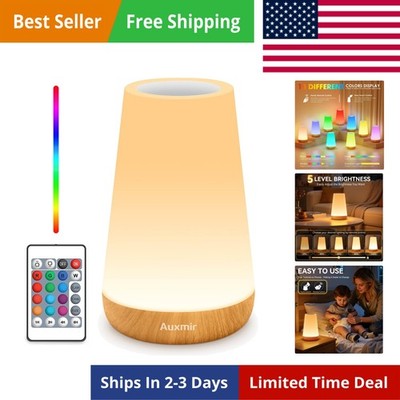 Rechargeable LED Night Light, Touch & Remote Control Bedside Lamp with 13 Col...