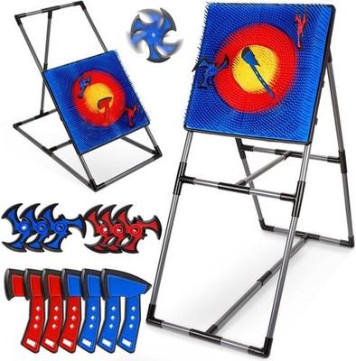 Spiel für Hinterhof, Axt Wurfziel Set Spiele mit 6 Wurfäxten & 6 Dart B