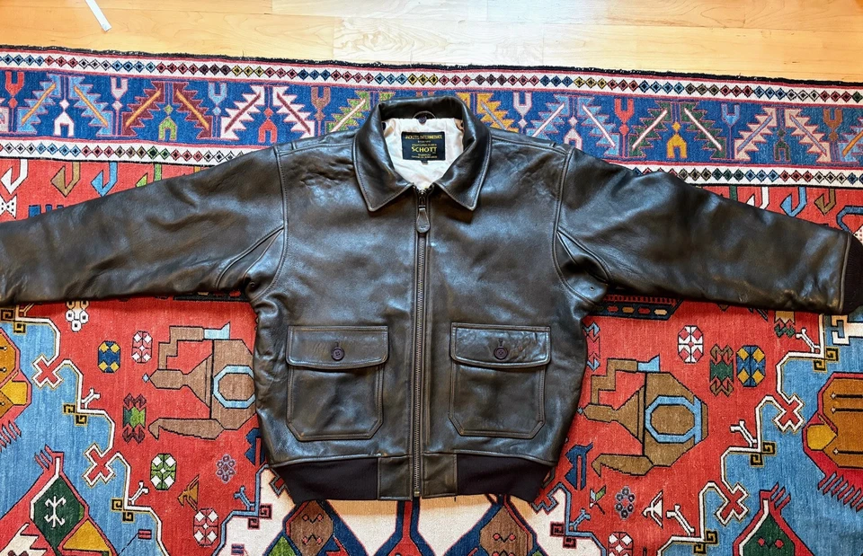 Schott G-1 M-422 B Wings of Gold Brown Leather Bomber Jacket Size Large - Image 4 of 4