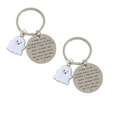 Funny Keychains Cute Keychain Charms for Women Best Friend Bestie Silver