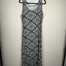Old Navy Jersey Tank Maxi Dress Aztec Tribal Print Beach Coastal Sz XL Tall