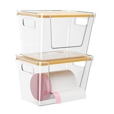 Acrylic Trash Bag Holder, 2 Pack Stackable Garbage Holder for 4-33 XL-2 Pack