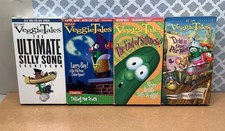 VeggieTales 4 VHS Tape Lot Sing Alongs Silly Songs Larry-Boy
