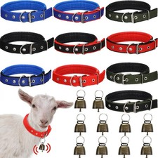 Clysee 10 Sets Adjustable Small Goat Collars with Bells Cow Horse Sheep Coppe...