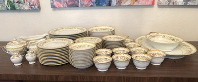Vintage 1930s NORITAKE Morimura Porcelain Dinnerware  N149, Lot of 85 pcs