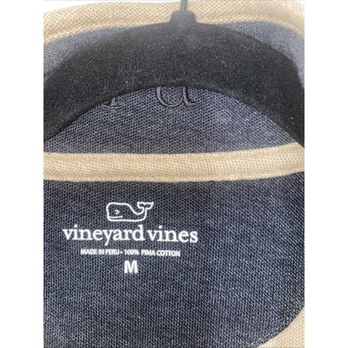 Vineyard Vines Men 1/4 Zip Pullover Sweater Long Sleeve Cotton Khaki Medium - Picture 5 of 6