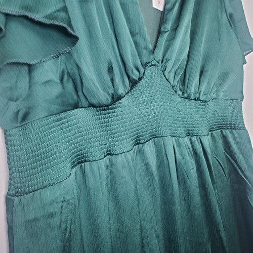 Baltic Born Size XL Maxi Dress Satin Smocked Empire Waist Forest Green NWT - Picture 7 of 13