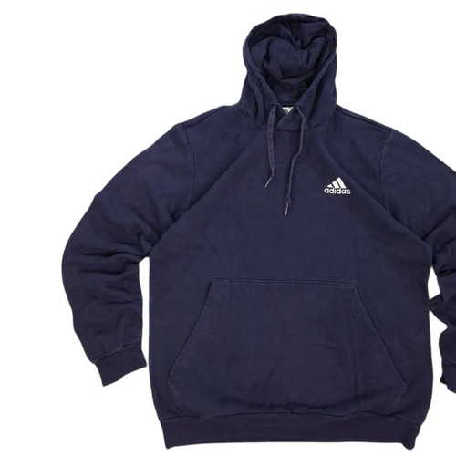 Adidas mens hoodie navy blue sweater size large - Picture 2 of 6