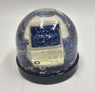 Rare HTF Vtg. Computoy Old Heavy Commodore Style Computer Snow Globe