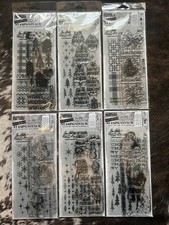 Lot Of 6 Tim Holtz Stampers Anonymous Holiday Christmas Santa STAMPS/STENCIL New