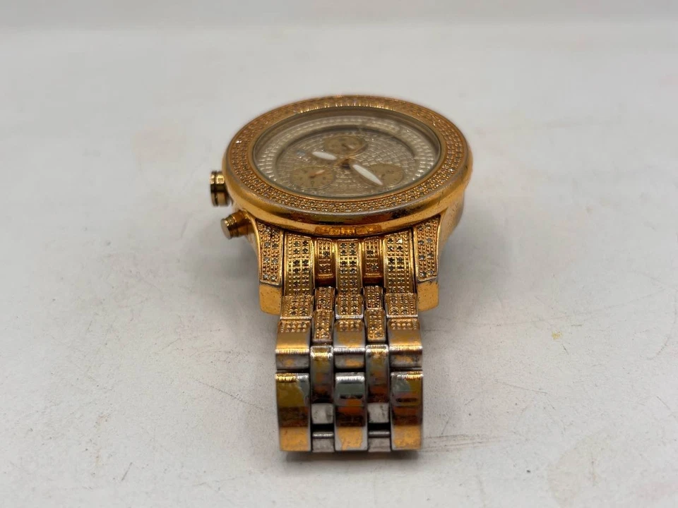 Joe Rodeo Classic 0702 3.75Ct Diamonds Stainless Steel Gold Tone Watch As Is PH9 - Image 2 of 4