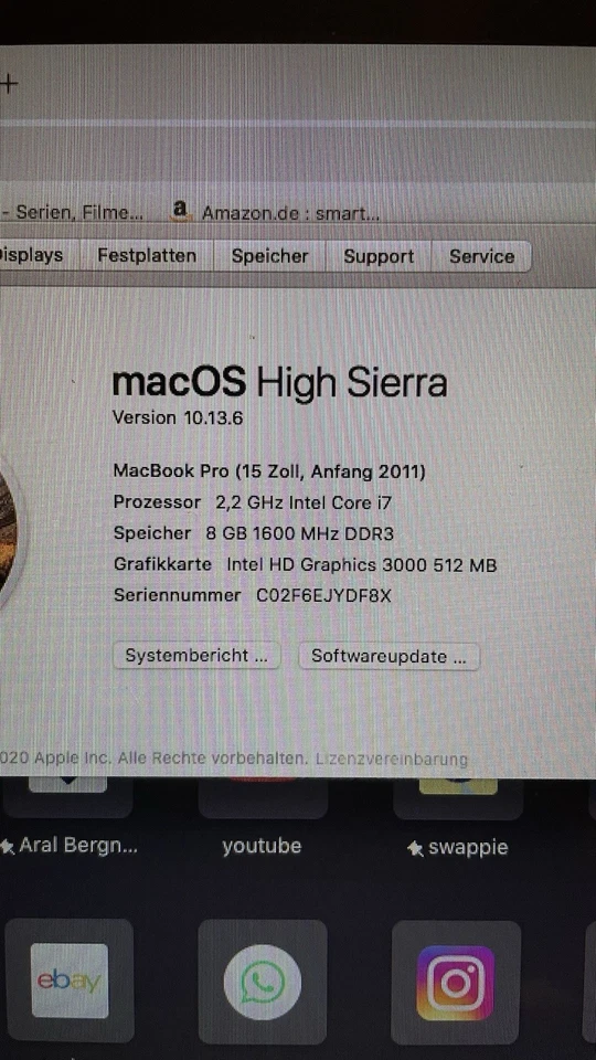 Apple MacBook Pro A1286 Intel Core i7 2.2 GHz 15.4 Zoll 128GB SSD/16GB RAM 2011 - Bild 3 von 4