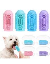 Dog Toothbrush Dog Tooth Brushing Kit 4Pack Dog Finger Toothbrush for Dog