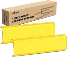 Nilight LED Light Bar Cover 2 PCS 12 Inch Yellow Protective Covers Durable