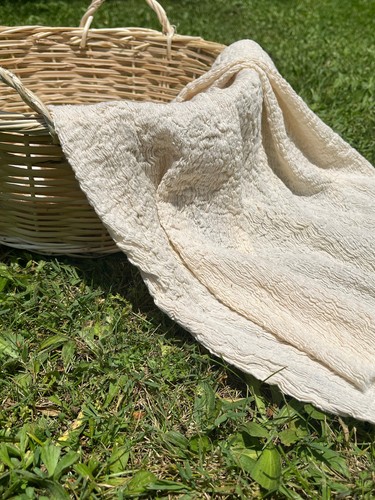 Double Gauze Neutral Stretchy Crinkle Cotton Fabric By 2 Meters, Textured. - Picture 14 of 23