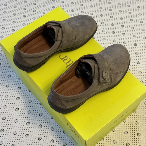 Hotter Sugar Nubuck Cuero Planos Confort Zapatos Reino Unido 3 EU 36 Gris Ancho - Imagen 7 de 24