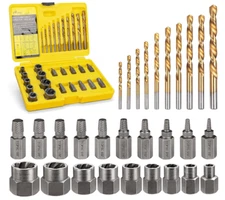 Bolt Extractor Kit, 29 Piece Screw Extractor and Left Hand Drill Bit Set, Easy..