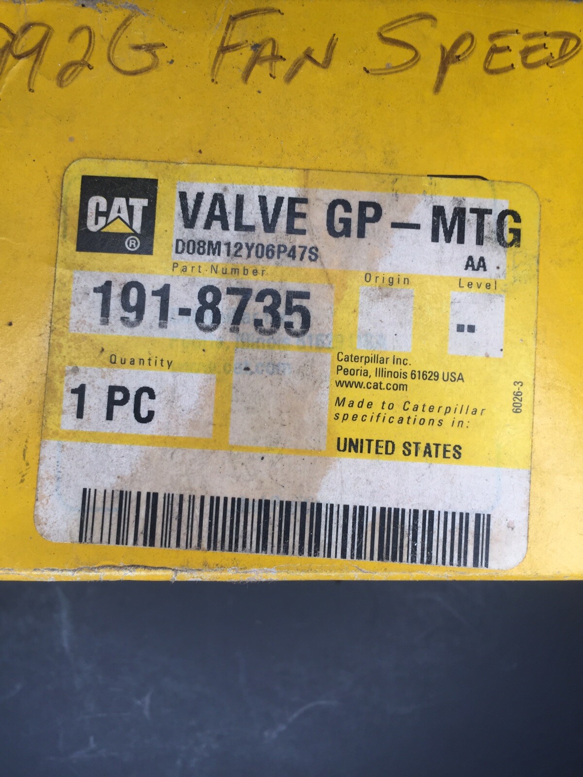 Caterpillar Oem Valve Gp 1918735. Cat Factory Valve Gp 1918735. eBay