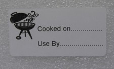 50 x BBQ Lebensmitteletiketten - GEKOCHT AUF GEBRAUCH durch Aufkleber Ideal f&uuml;r WEIHNACHTEN / BBQ Reste
