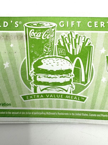 McDonald's Vintage 2001 One Dollar Gift Certificates x8 - Picture 4 of 5