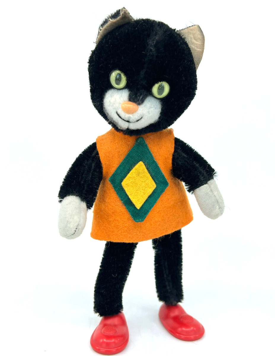 Schuco Bigo Fix Tom Cat Bendy Doll 1957 Mohair Plush Dressed 16cm