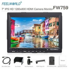FEELWORLD FW759 7 inch IPS On-Camera DSLR Field Video Monitor 4K HDMI 1280x800