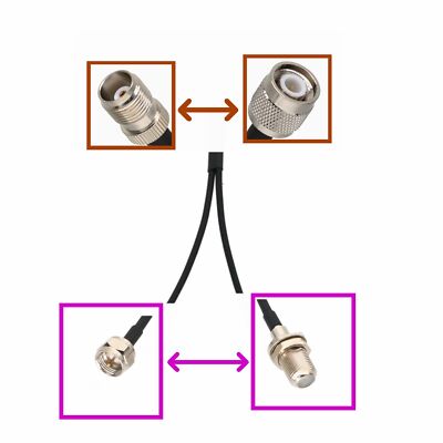 1x TNC to 2x F HD TV Male/Female Antenna Splitter/Combiner Y Adapter COAX cable