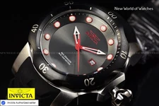 Invicta Mens 53.7mm VENOM SEA DRAGON Gunmetal Dial Black Strap SWISS Watch