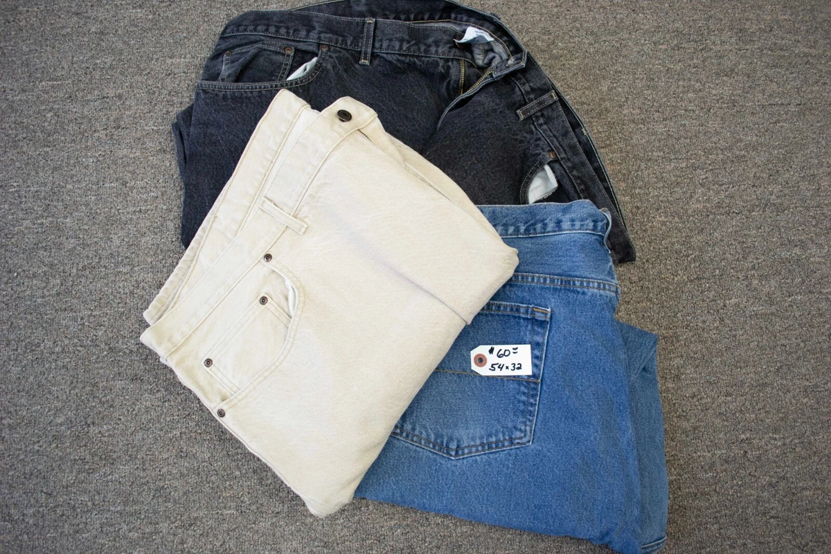 Walmart Wrangler jeans 54x32 lot of 3 Blue Black tan eBay