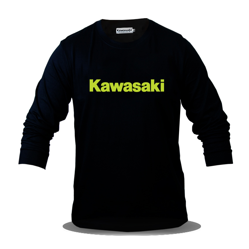 【MORE THAN BLACK】25SS★ LOGO BIKER LONG SLEEVE Genuine Official Kawasaki Extreme Biker Motocross Black Long