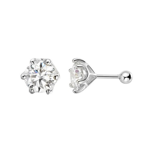 3.5-5mm Moissanite Screw Back Stud Earrings Mother's Day 925 Sterling Silver GRA - Picture 4 of 17
