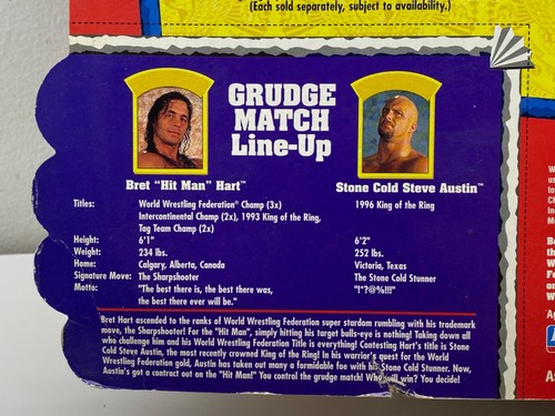 1997 WWF Grudge Match Bret Hart vs Stone Cold Steve Austin Playmates WWE NIB NEW - Picture 8 of 9