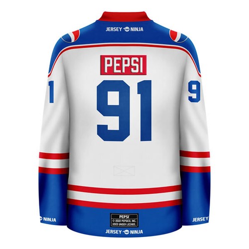 Pepsi 1991 White Throwback Hockey Jersey - Picture 3 of 6