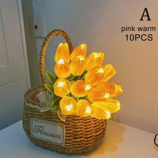 Tulpen Künstliche Blumen LED Nachtlicht Blumenstrauß Dekoration Atmosphär∩  C9Z9