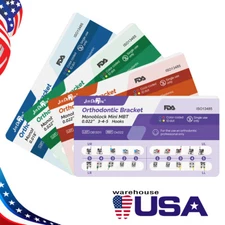 4 Types Dental Soporte ortodóntico Brackets Mini MBT/Roth 018/022 Hooks 345