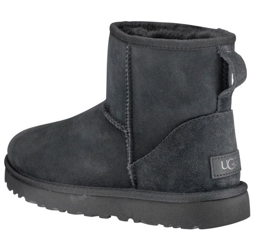 Authentic UGG CLASSIC MINI II Sheepskin Ankle Boots Black Size 8 NEW - Picture 3 of 10