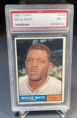 1961 Topps #150 - WILLIE MAYS - San Francisco Giants - HOF - PSA 7 - NM