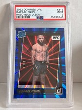 UFC Donruss 2022 Rafael Fiziev RC Rated Rookie BLUE LASER /49 HOLO Rookie PSA 9